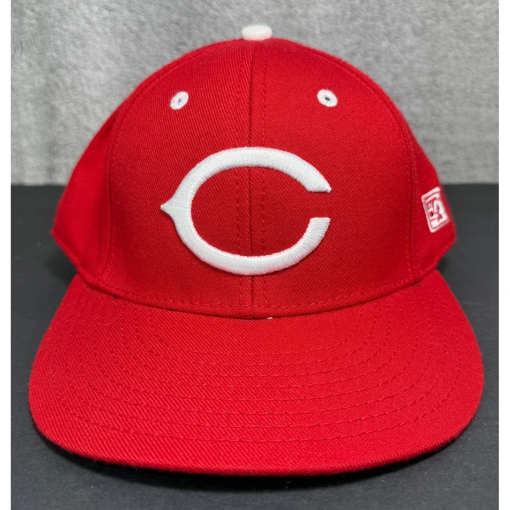 The Game Pro Cincinnati Reds Hat Mens 7 3/8 Red Fitted Wool Blend GP300 Cap